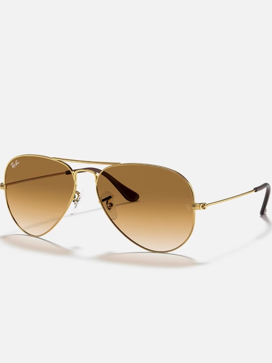 Ray-Ban Aviator sunglasses (RB3025). Gold frame/brown gradient lenses main image 2